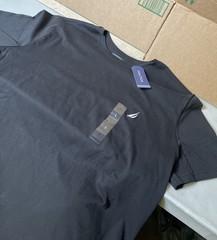 Nautica V36701 True Black T Shirt 100% Cotton LARGE