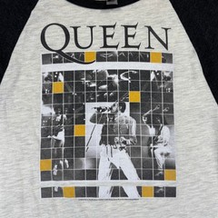 Queen Band Shirt Mens Small Gray Black Raglan 3/4 Sleeve Freddie Mercury Graphic
