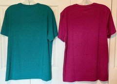 2 APT 9 Premier Flex Men’s T-Shirt Pink Green Solid V-Neck Tee Bundle Excellent