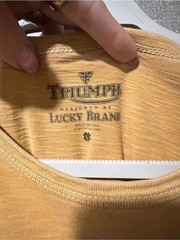 Lucky Brand Mustard Yellow Graphic Tee L