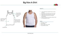 3 White Big Man 3XB 54-56 Inch A-Shirt Tanks Fruit Of The Loom 137-142 CM