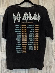Def Leppard Mineral Washed Tee Mens M Rock Tour Black Band Concert Tour