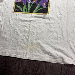 Vintage Cute Iris Flower Comfort Tee Shirt XL Soft Unisex Graphic Top