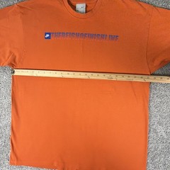 Vtg Nike Shirt Mens XL Orange There is No Finish Line Double Sided Y2K Sports