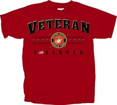 NEW MILITARY U.S. MARINES VETERANS I SERVED MEN’S RED TEE SHIRT