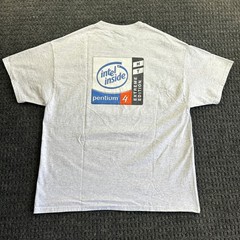 Vintage Intel Inside T Shirt Pentium 4 HT Extreme Edition y2k XL Gray PC Compute