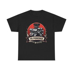 V8 Powered Muscle Engine T-Shirt Graphic Tee for Car Guys Gift