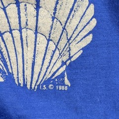 Vintage Hanes Shirt Mens Medium Blue Islander Sanibel Island Shell Graphic 1986