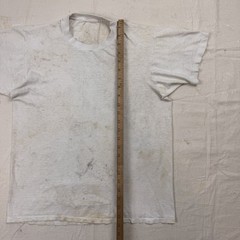 Vintage 50s Thrashed Distressed Blank White Cotton T-Shirt Farmer Grunge Medium