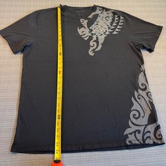 Crazy Shirt Y2K Black Pima Cotton T-Shirt with Silver Tribal-Style