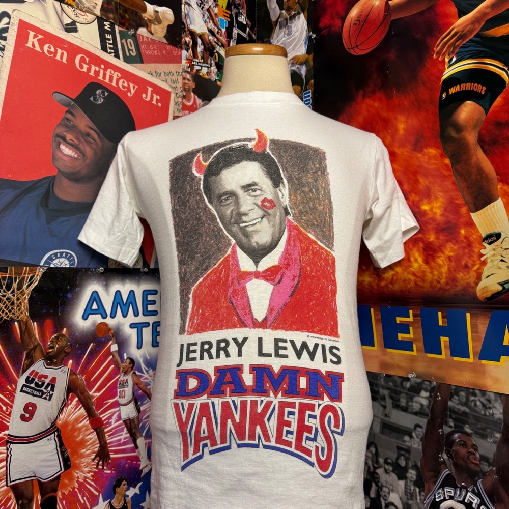 Vintage 90s Jerry Lewis Damn Yankees Broadway Musical Comedy Tee Sz Medium