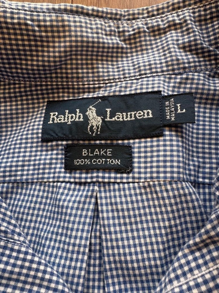 Ralph Lauren Blake Check Shirt L Cotton Used Red Embroidered For 14Y+ Japan