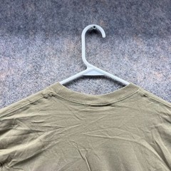 Harley Davidson Shirt Men Medium Khaki Blue Motorcycle Crewneck Spell out 2017