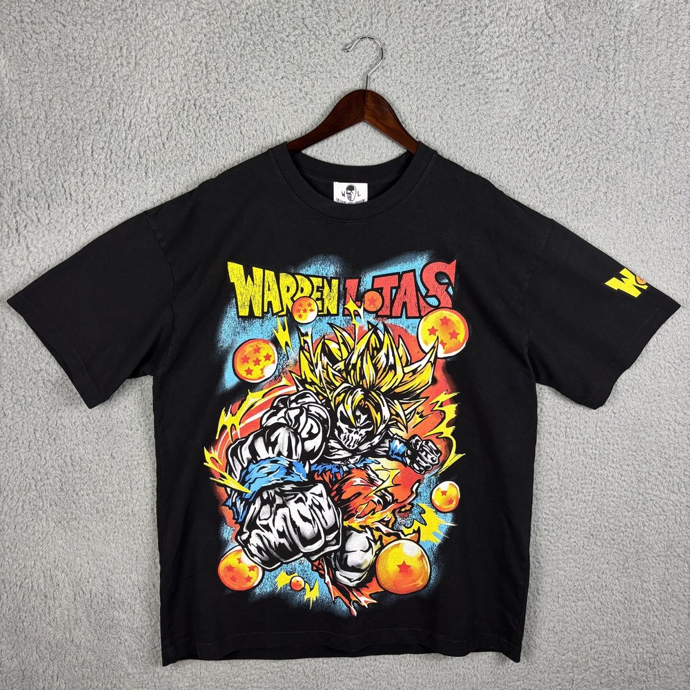 Warren Lotas Shirt Mens XL Black Dragon Ball Z Goku Skull Graphic Tee Anime
