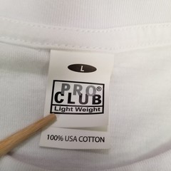 Pro Club White Basic Crew Neck Short Sleeve Light Weight T-Shirt Large Classic