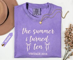 Custom 10th Birthday Shirt Summer I Turned 10 Ten Year Old Unisex Birthday Tee
