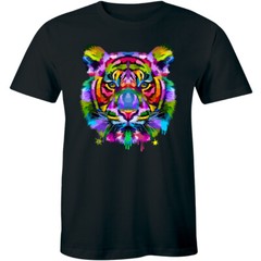 Colorful Tiger Face Shirt Neture Wild Animal Pet Lovers Tee Men’s T-shirt