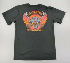 Suna Mens Motorcycle Apparel Galveston Bike Rally S/S Shirt Black Size Large