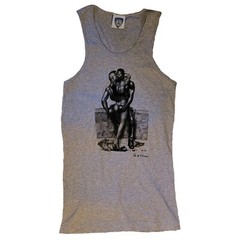 Tom of Finland T-shirts Tank Tops Gay Muscle Leather Fetish Black White Men Gray