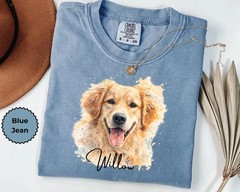 Comfort Tee Custom Pet Portrait Shirt Personalized Dog Cat