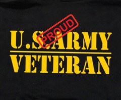 Long Sleeve Pocket T-Shirt, Military, U.S.ARMY Vetreran, Proud, 100%Cotton Black