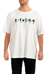 Hugo Boss Men’s “Tee 1” White Logo Print Short Sleeve T-Shirt US 2XL IT 56