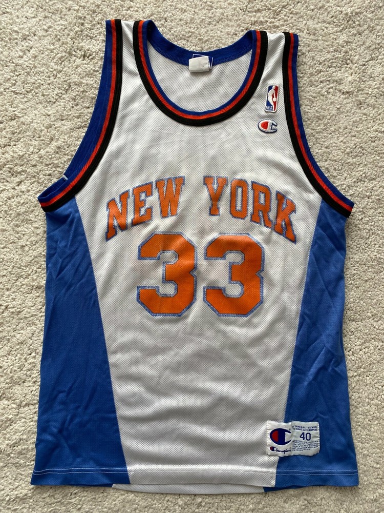 CHAMPION New York Knicks Patrick Ewing NBA Basketball Jersey Shirt 90’s Vintage