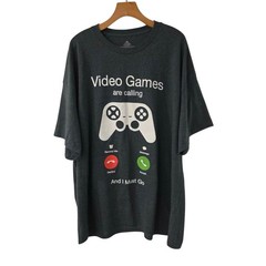 Video Games T-Shirt Video Games Are Calling And I Must Go T-Shirt Gray Mens 3XL