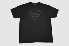 Superman Mens Black On Black Classic Logo Tee Shirt New S-2XL