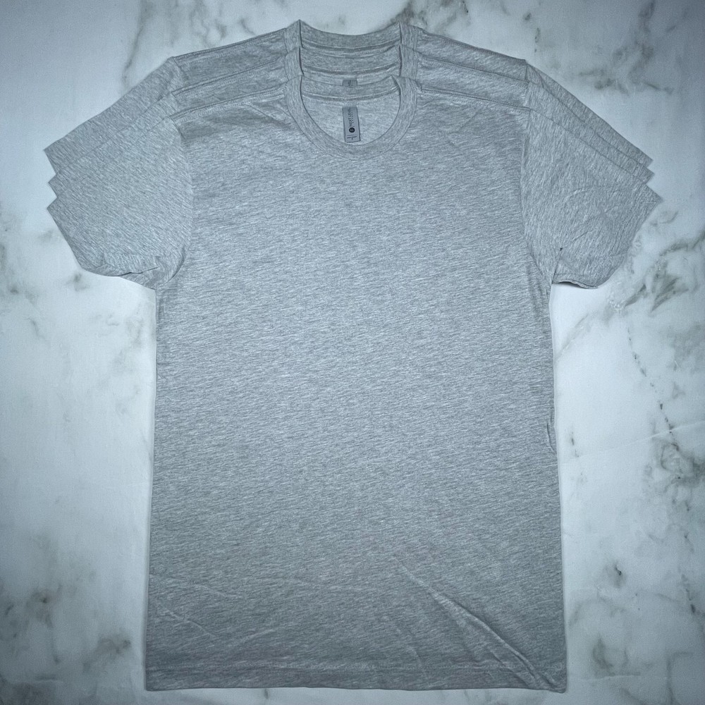 Lot of 3 Next Level Unisex Premium Gray TShirts Plain Super Soft US Size S