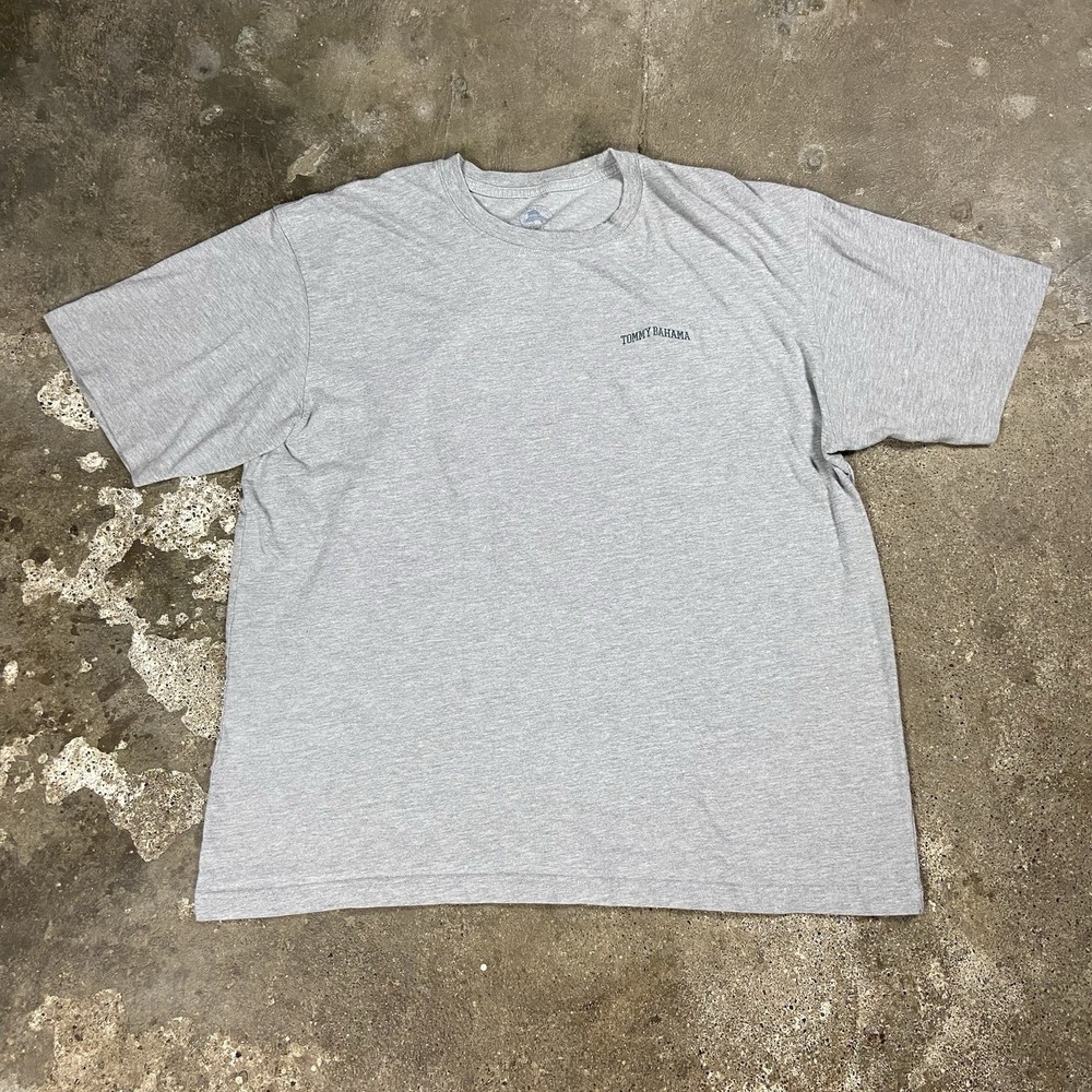 Tommy Bahama T-Shirt Size XXL Gray Doubles Cocktail Graphic Outdoor Beach