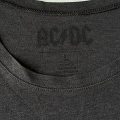 Retro Faded Spell Out AC/DC Gray Tee Size Large