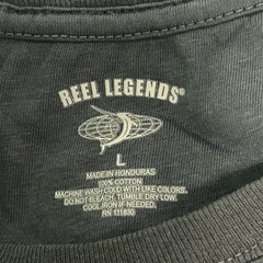 REEL LEGENDS Pocket T-Shirt Large Dark Gray NWT Fish Fishing Marlin Deep Sea