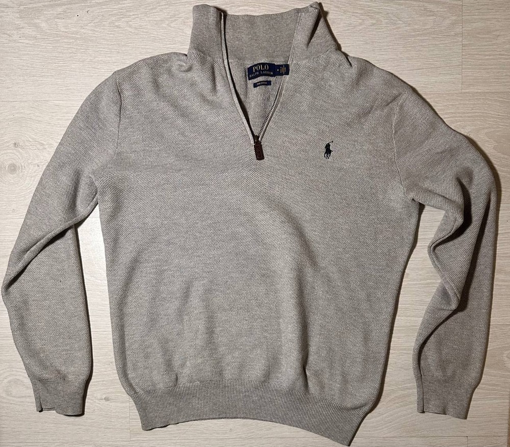 Polo Ralph Lauren Men’s Gray 1/4 Zip Pullover Sweater Knit Jumper Size [M]