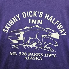 Funny Vintage 90s T Shirt Skinny Dicks Halfway Inn Alaska 2XL JERZEES Polar Bear