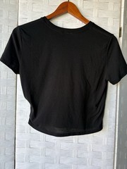 RON JON SURF SHOP COCOA BEACH GOOD VIBES CROP TOP T-SHIRT BLACK SIZE S MADE USA