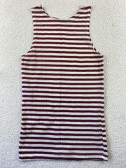 VINTAGE Breton Stripe Sailor Tank Top Shirt 80s Red Military Russian Telnyashka