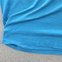 VINTAGE Hanes Men Shirt L Blue Heavyweight 50/50 Single Stitch 90s USA