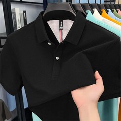 100% pure cotton short sleeve polo shirt high-quality brand solid color versatil