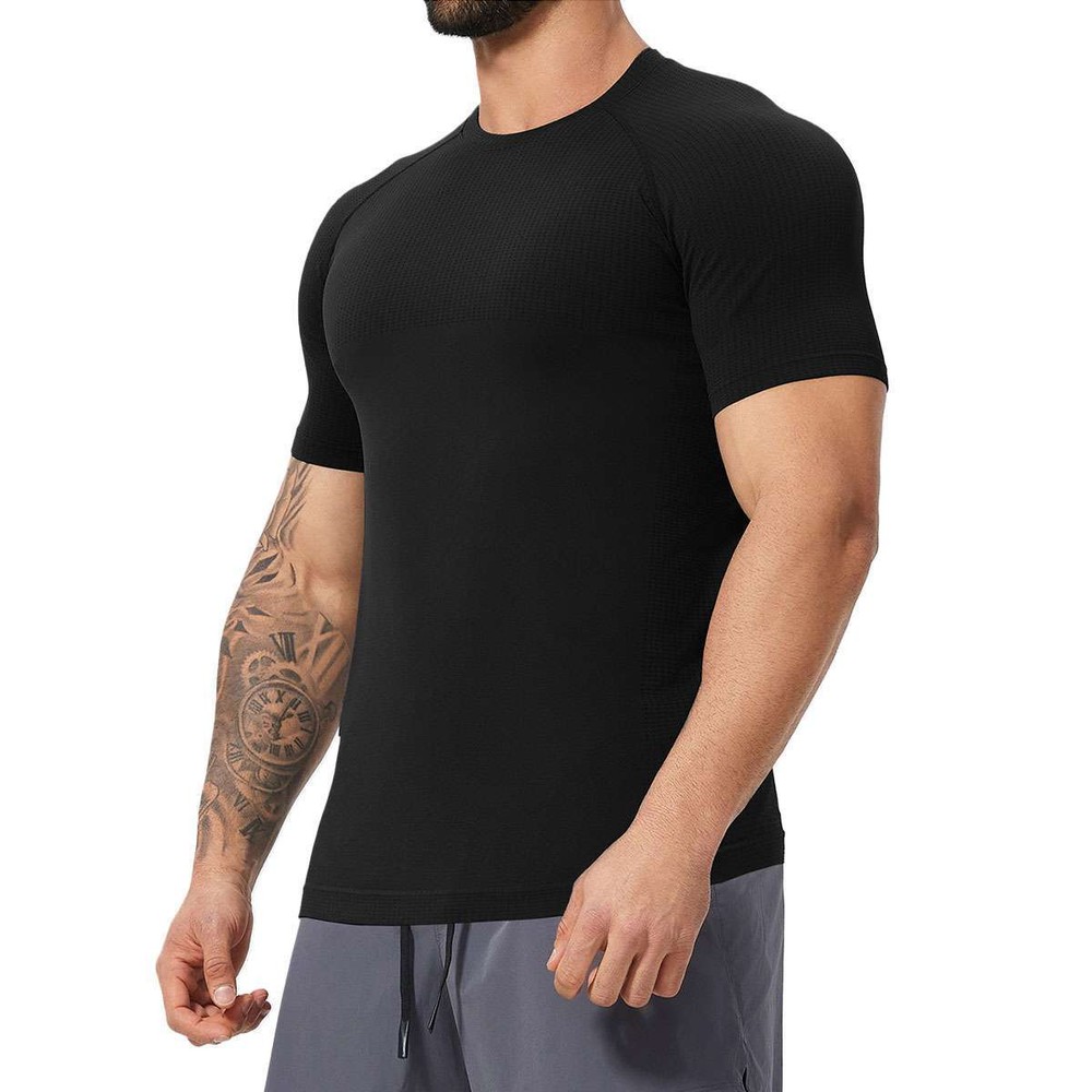 Men’s Short Sleeve Gym Muscle T-Shirt Fitness Tee Workout Slim Fitted Thin Tops