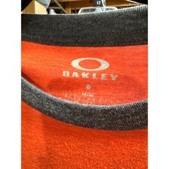 Oakley Mens Graphic Baseball Tee Orange Grey 3/4 Sleeve Raglan Shirt Medium