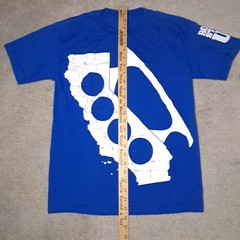 DTA Posse Rogue Status T-shirt Mens Small Blue Brass Knuckles Rob Dyrdek Y2k