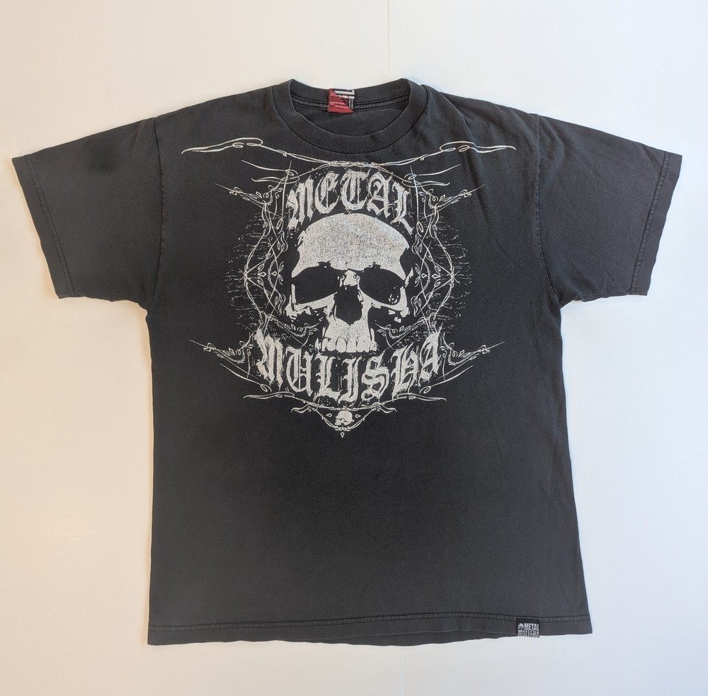 Metal Mulisha Skull Graphic T-Shirt Front and Back Print Black
