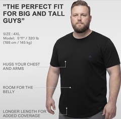 Big and Tall Ultra Soft Viscose Loose Fit Plain T-Shirts Cooling Lightweight …