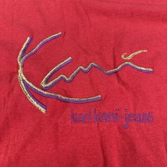 VINTAGE Karl Kani Shirt Men Large Red Single Stitch Logo Made in USA Hip Hop 90s