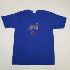 Cancun Mexico Turtle Embroidered Yazbek Men’s Graphic Tee Size Medium Blue