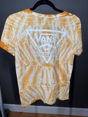 VANS OFF THE WALL T-Shirt Unisex S Orange-ish Tie-Dye Short Sleeve Summer Tee