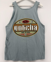 Vintage 1996 Gotcha Men’s Tank Top Surf Skate Blue Large USA