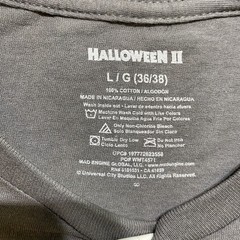 Licensed Halloween II Firey Mask Graphic T-Shirt Size L Charcoal Slay All Day