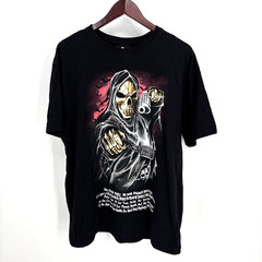 Teddy Fresh Shirt Mens Medium Black Grim Reaper Graphic Tee Mental Health Quote